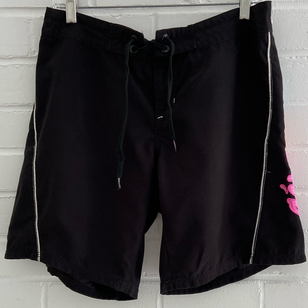 aeropostale black and neon fluorescent swim shorts trunks size L